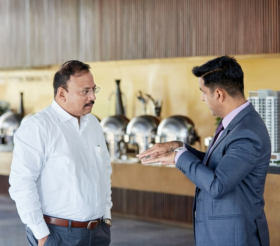 Narayanan Rajesh during a client property consultation
