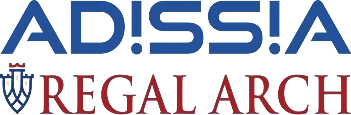 Adissia Regal Arch logo with crest, by Adissia Developers Pvt. Ltd.