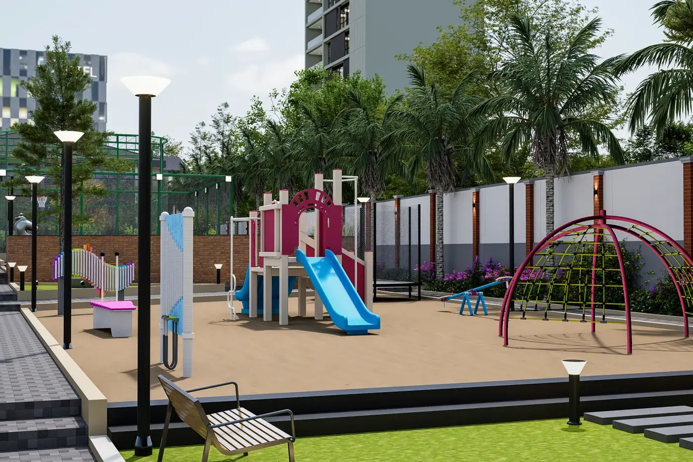 Adissia Regal Arch tot-lot children's play area with slides