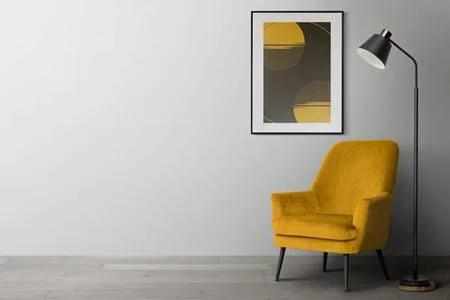 Brigade Banashankari representative interior styling, reading corner with armchair and floor lamp