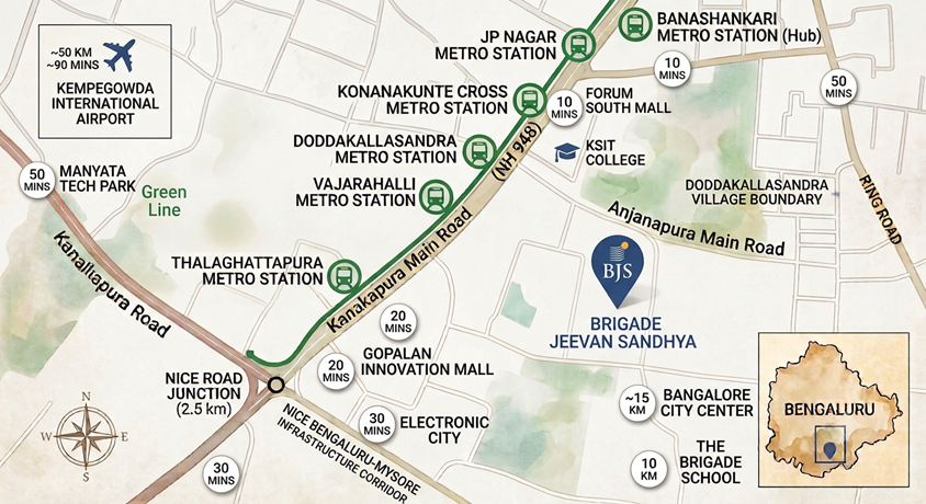 Brigade Jeevan Sandhya Location Map