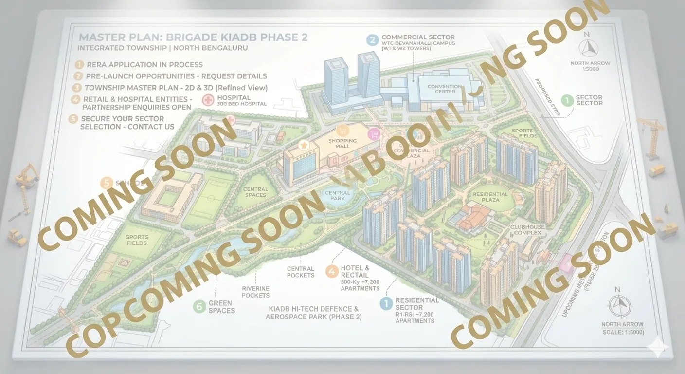 Brigade KIADB Phase 2 sector site plan with legend, Devanahalli