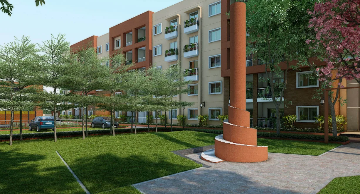 Brigade Orchards township landscaped amenity deck, Devanahalli