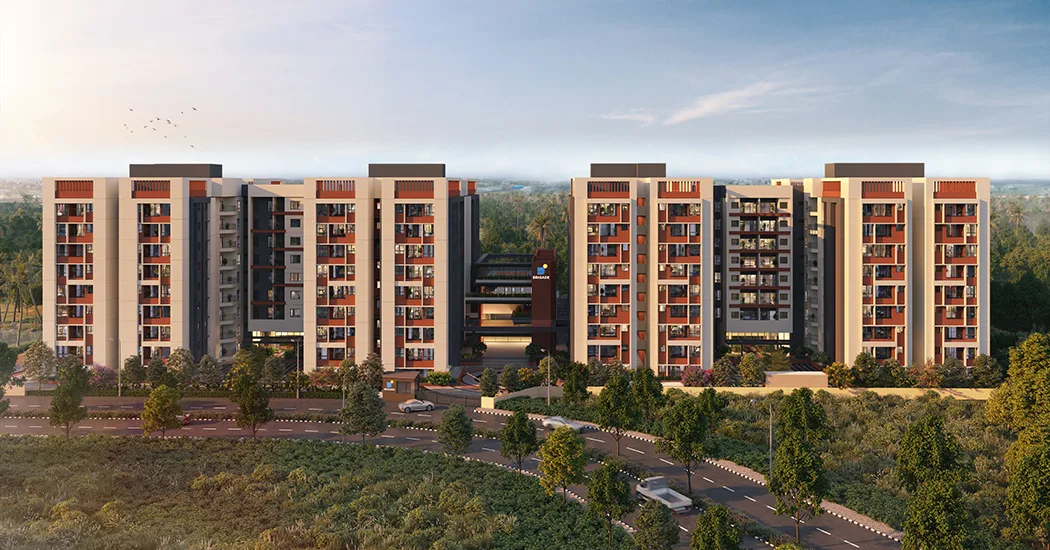 Brigade Orchards Laurel and Maple aerial view of the towers, Devanahalli