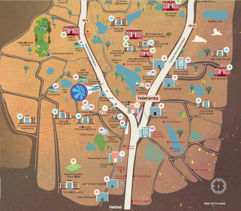 Century Kindle Location Map