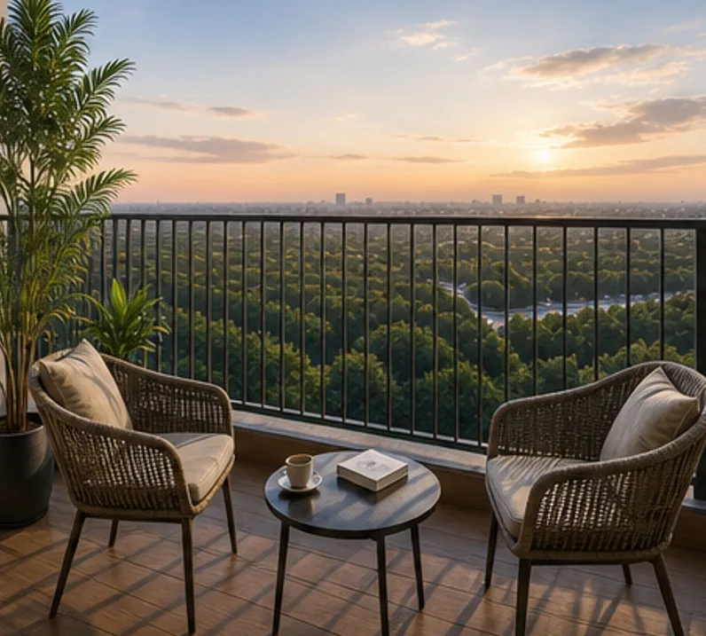 Divyasree The Quiet Side 3 BHK balcony interior view