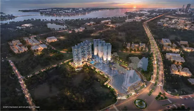 Godrej Azure aerial exterior view of the towers, Padur Chennai