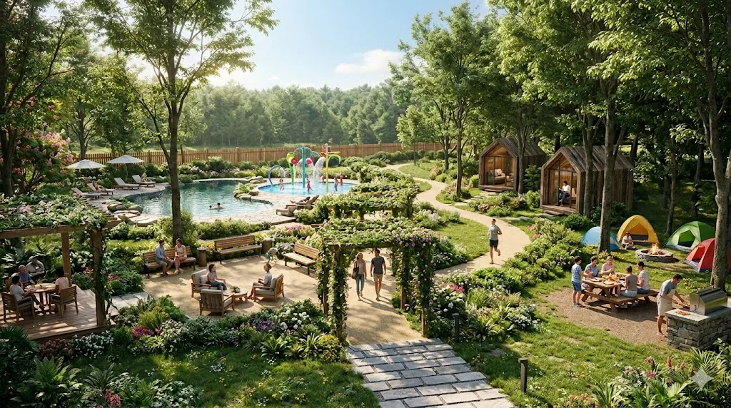 Godrej Plots Coimbatore jogging track, reading pods and BBQ picnic area