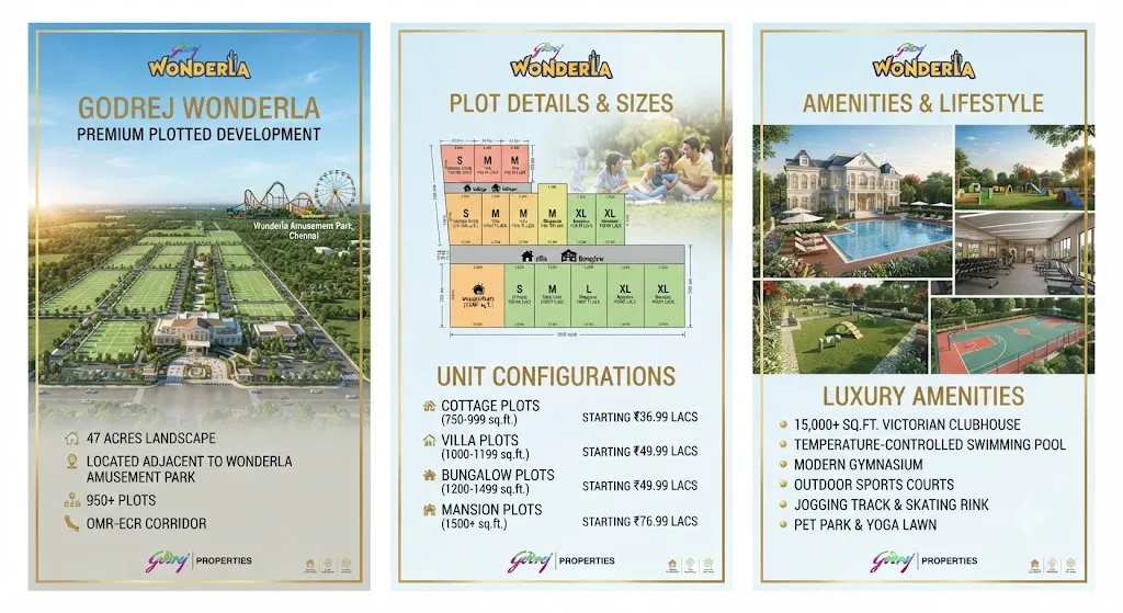 Godrej Wonderla plots launch banner, Thiruporur next to Wonderla Chennai