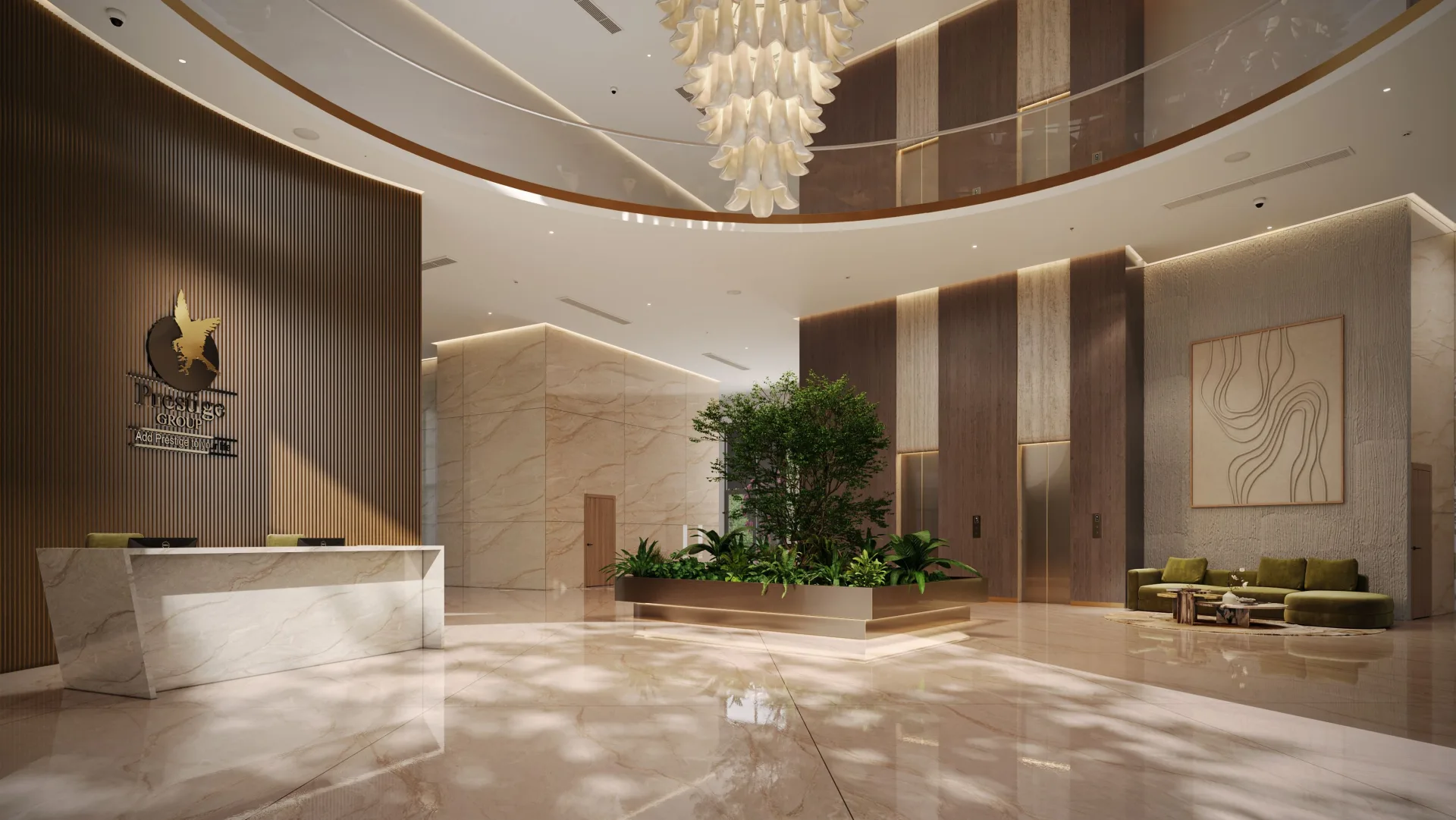 Prestige Parklane residential tower facade at dusk, KIADB Hi-Tech, Defence and Aerospace Park, Devanahalli