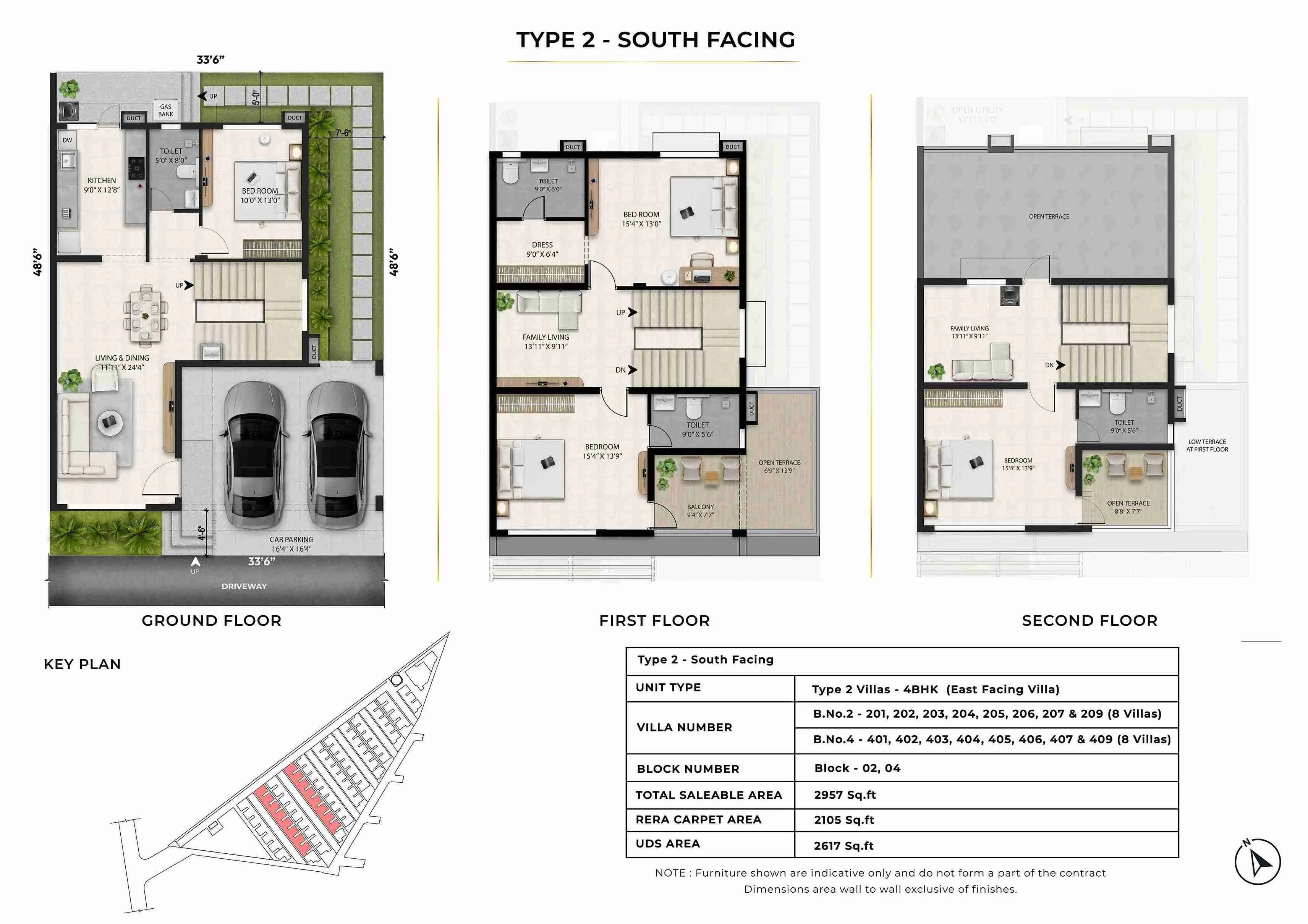 Radiance Edgewood 4 BHK villa east-facing layout, starting from 2,572 sq. ft.