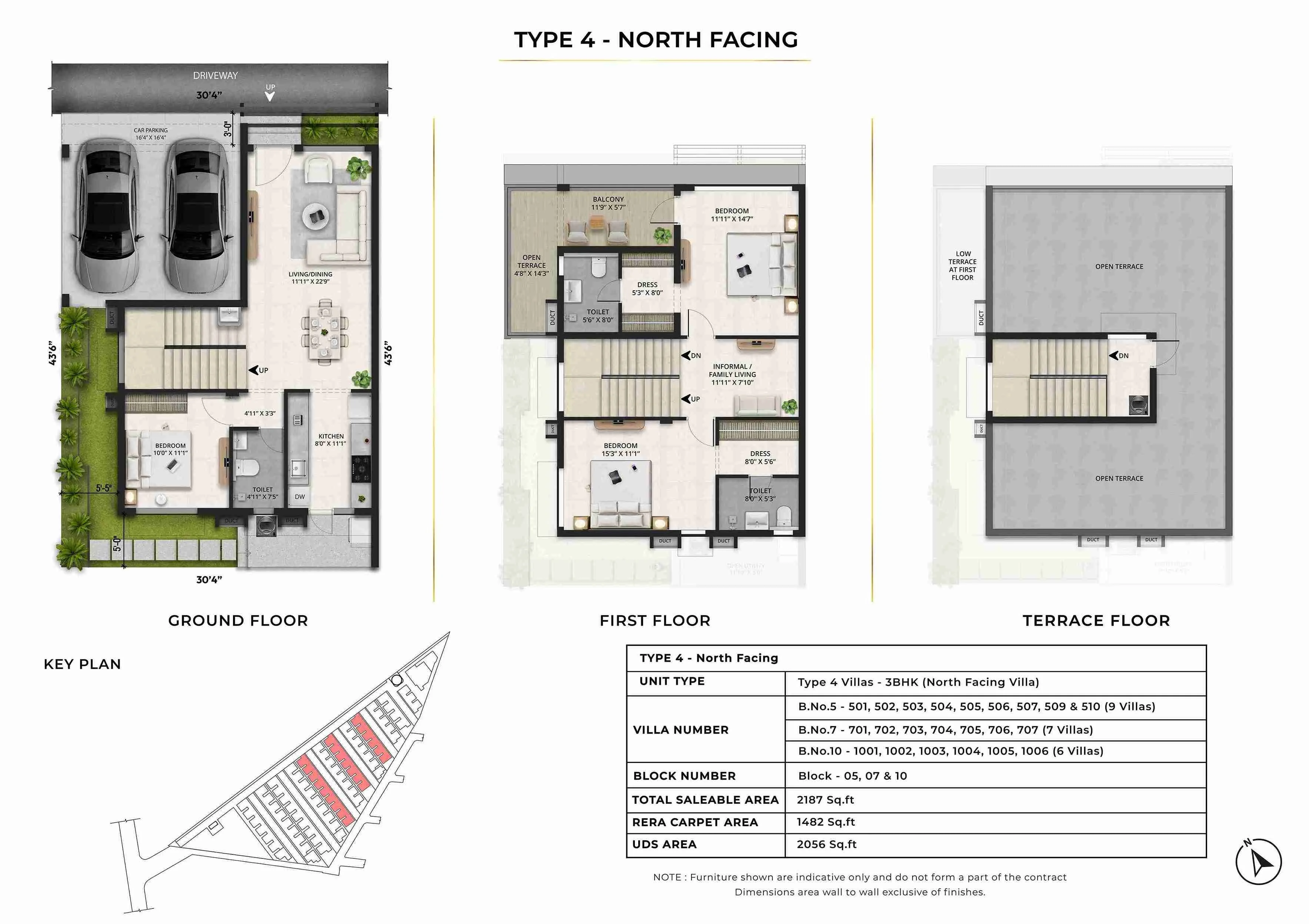 Radiance Edgewood 4 BHK villa north-facing layout, starting from 2,572 sq. ft.