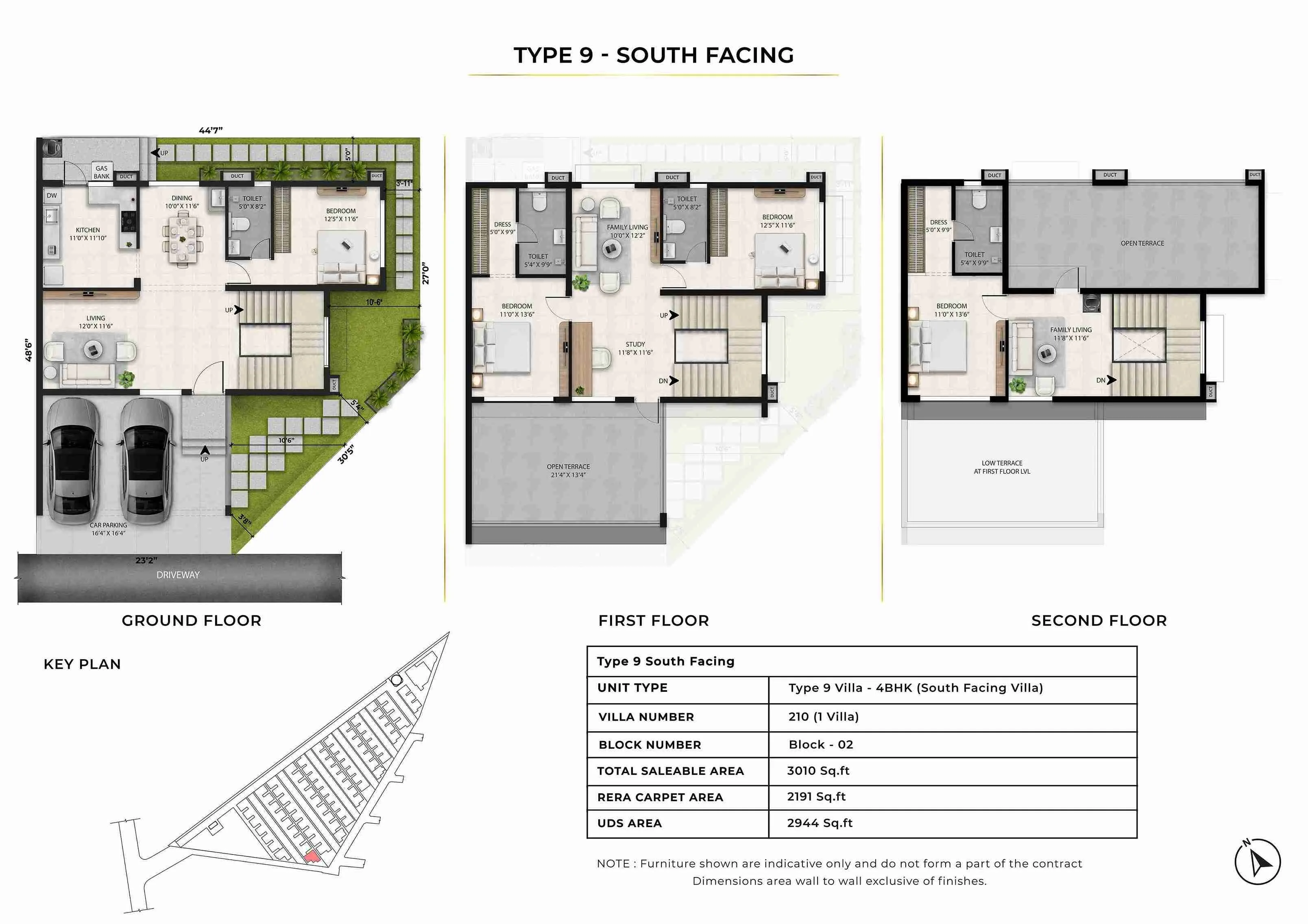 Radiance Edgewood 4 BHK villa south-facing layout, starting from 2,572 sq. ft.