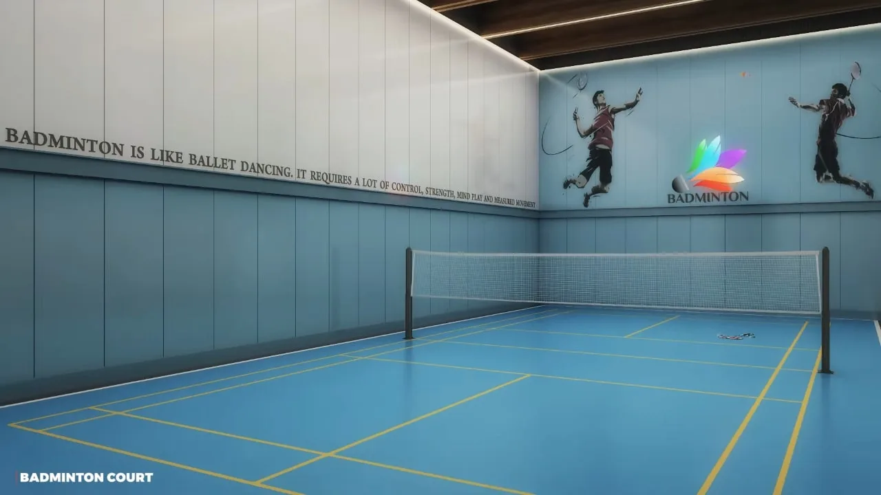 Sattva Green Groves indoor badminton court amenity
