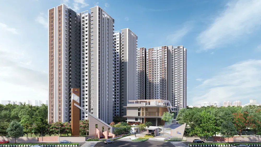 Sattva Songbird Phase 2 grand entrance and clubhouse daytime view