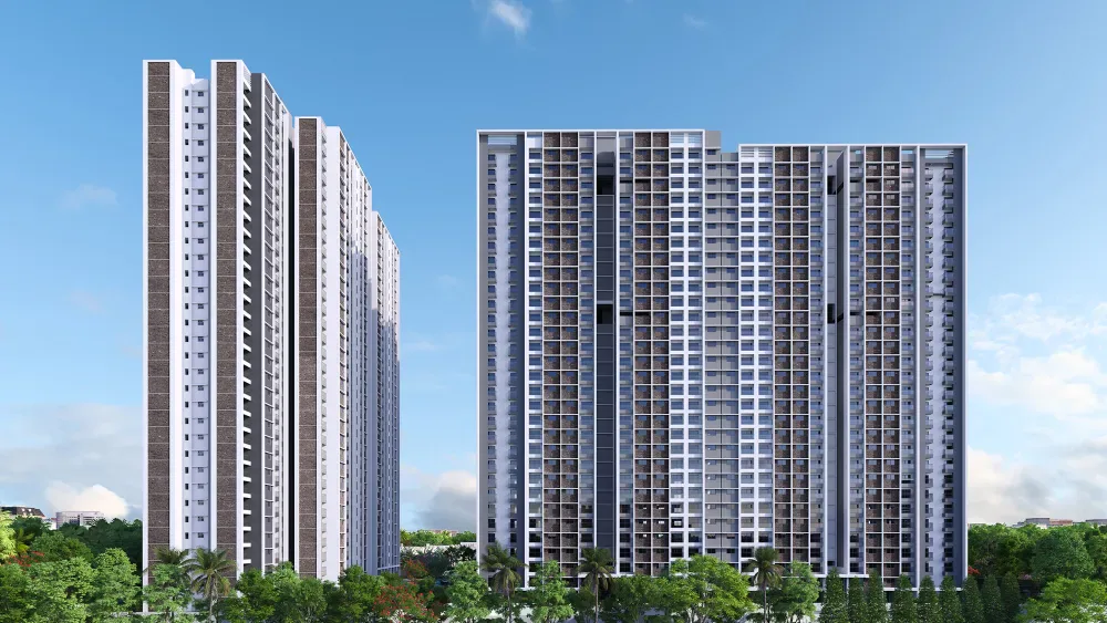 Sattva Songbird tower elevation close-up architectural view