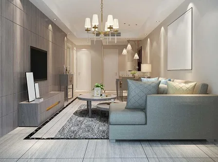 Sattva Thippapura sample living room with chandelier interior inspiration