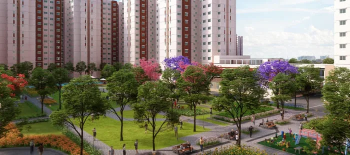 Shriram 107 SouthEast Attibele landscaped central garden walkway