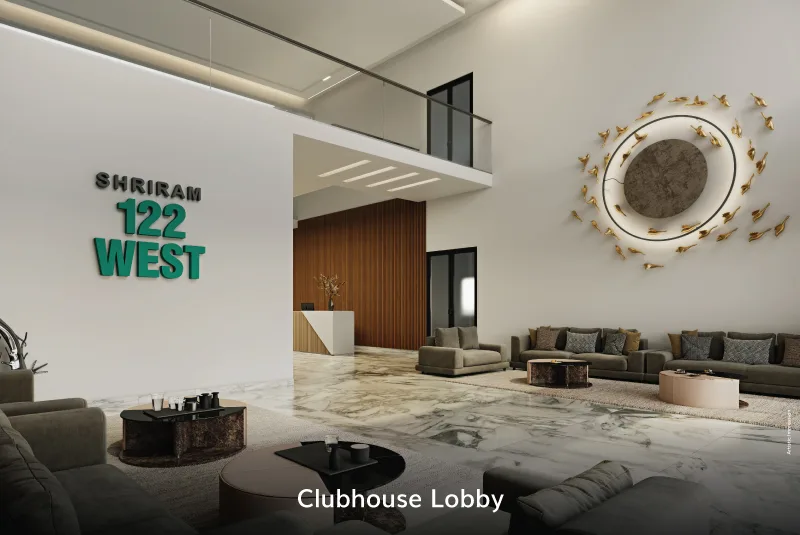 Shriram 122 West Mangadu clubhouse lobby interior