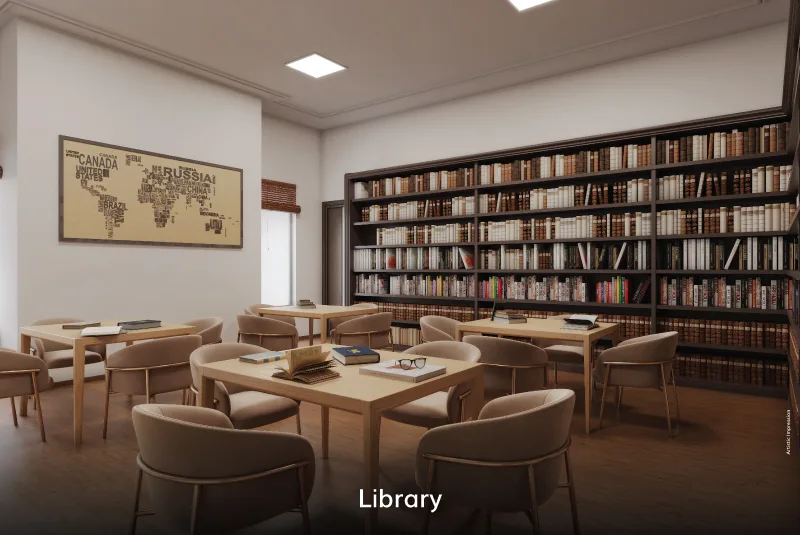 Shriram 122 West Mangadu clubhouse library and reading lounge