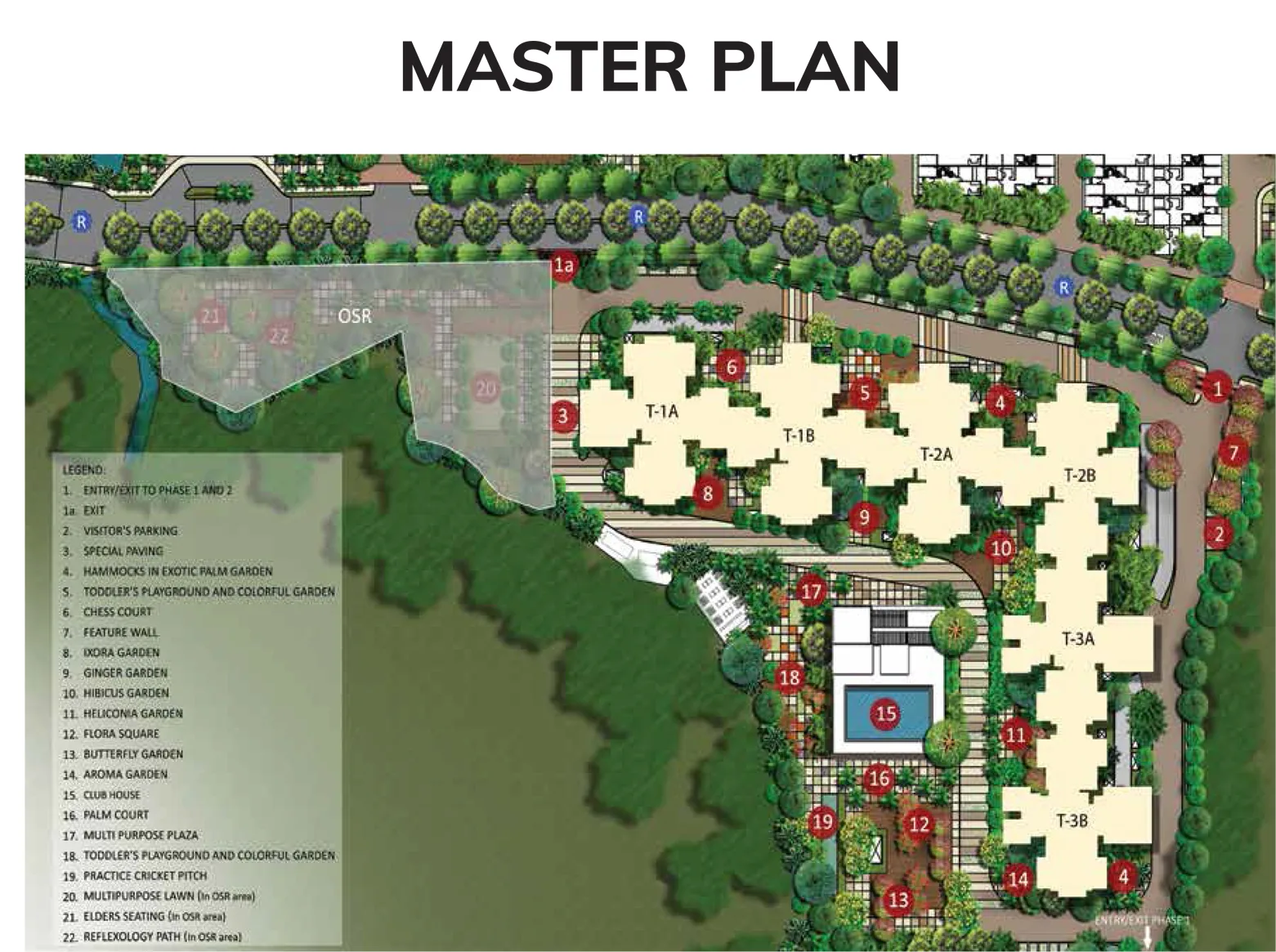 Shriram 122 West Mangadu master plan layout diagram showing towers, clubhouse and open spaces
