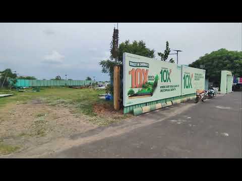 Shriram Codename 10X on-site entrance signage and boundary at Valarpuram
