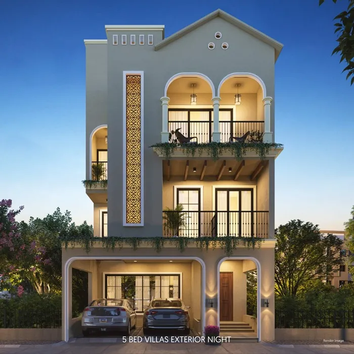 Surya Valencia 5 BHK Regal Edition Villa night exterior view