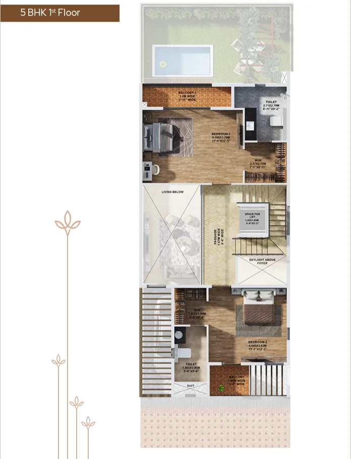 Surya Valencia 5 BHK Regal Edition first floor plan