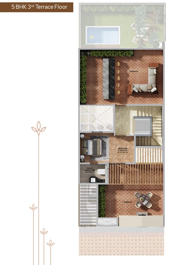 Surya Valencia 5 BHK Regal Edition terrace floor plan