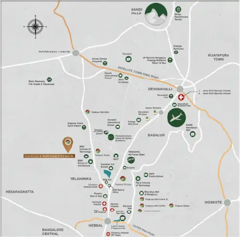 Vajram Chrysanthemum Location Map