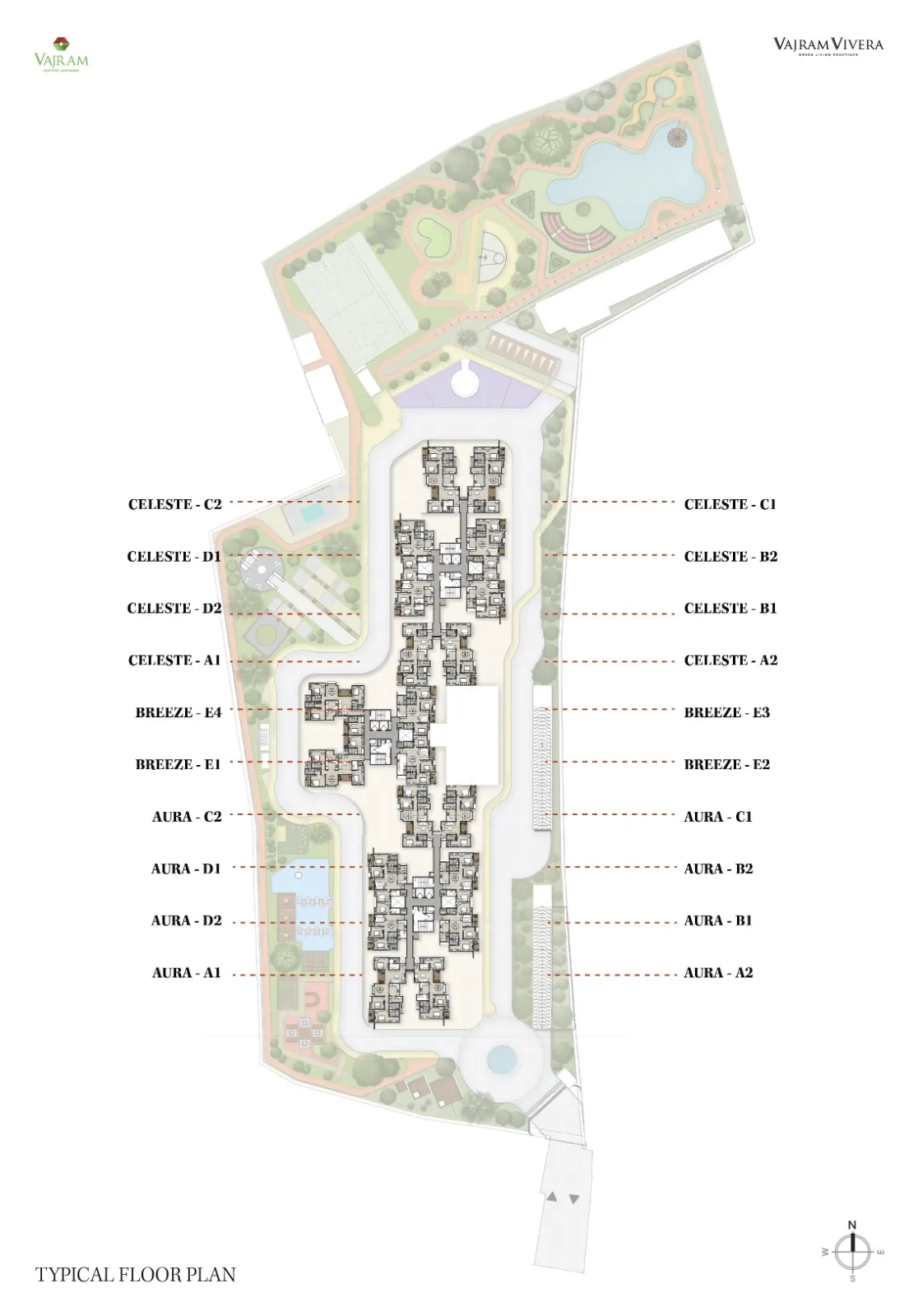 Vajram Vivera 3 BHK 2406 Sq.Ft Floor Plan