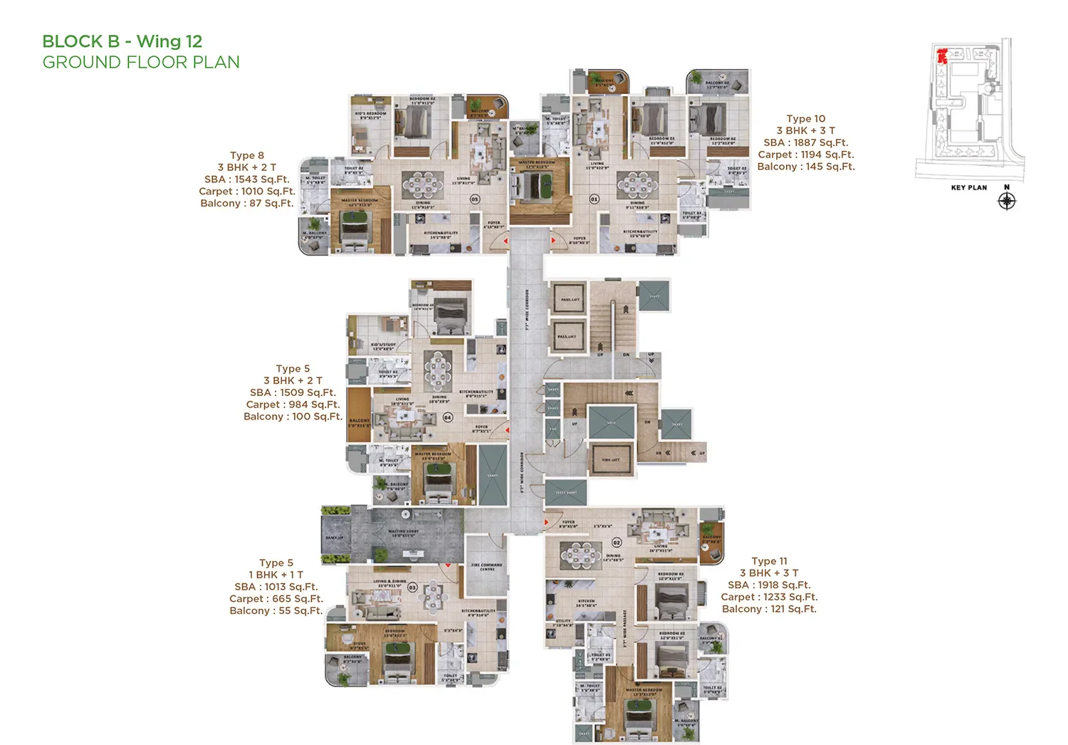 Sattva Vasanta Skye 1 BHK smart layout floor plan