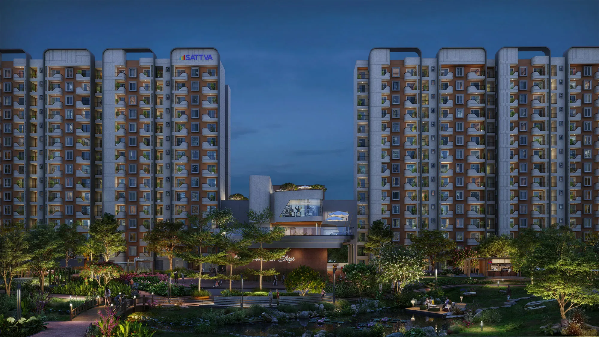 Sattva Vasanta Skye Devanahalli aerial township view